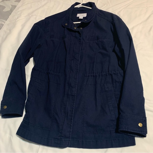 Old Navy Cargo Utility Navy Blue with Zip, Button & Drawstring Jacket. Size S - Picture 6 of 14
